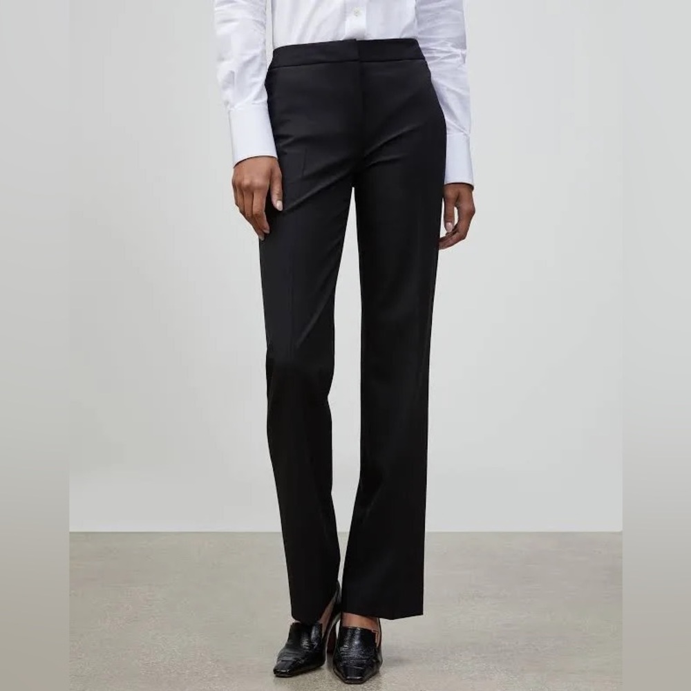 Lafayette 148 New York Black Straight-Leg Trousers